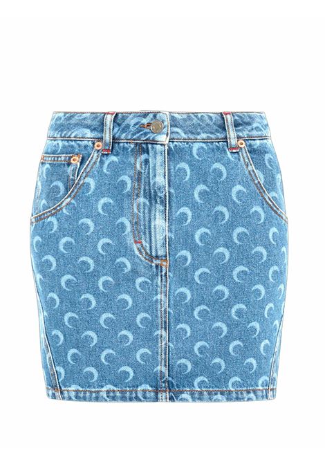 gonna mini moon laser denim donna blu MARINE SERRE | WSK057A CDEN0002BL05